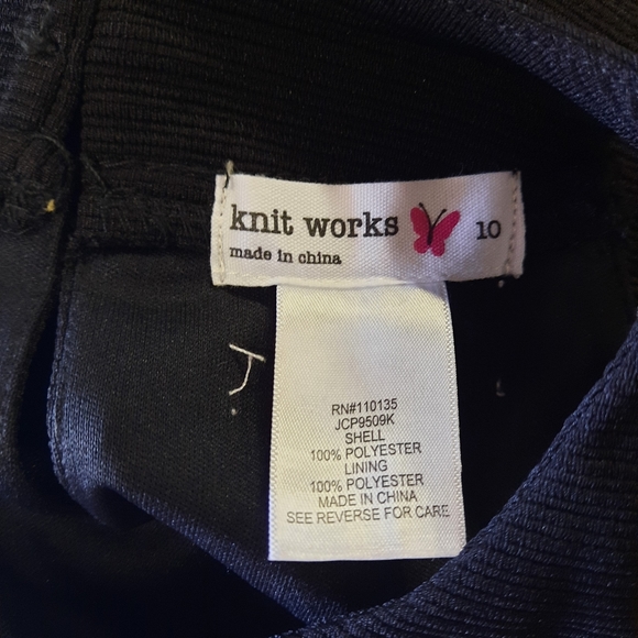 Knit Works Top Girl's Size 10 Black Beaded Sleeveless Cropped Stretch Blouse - Picture 5 of 8